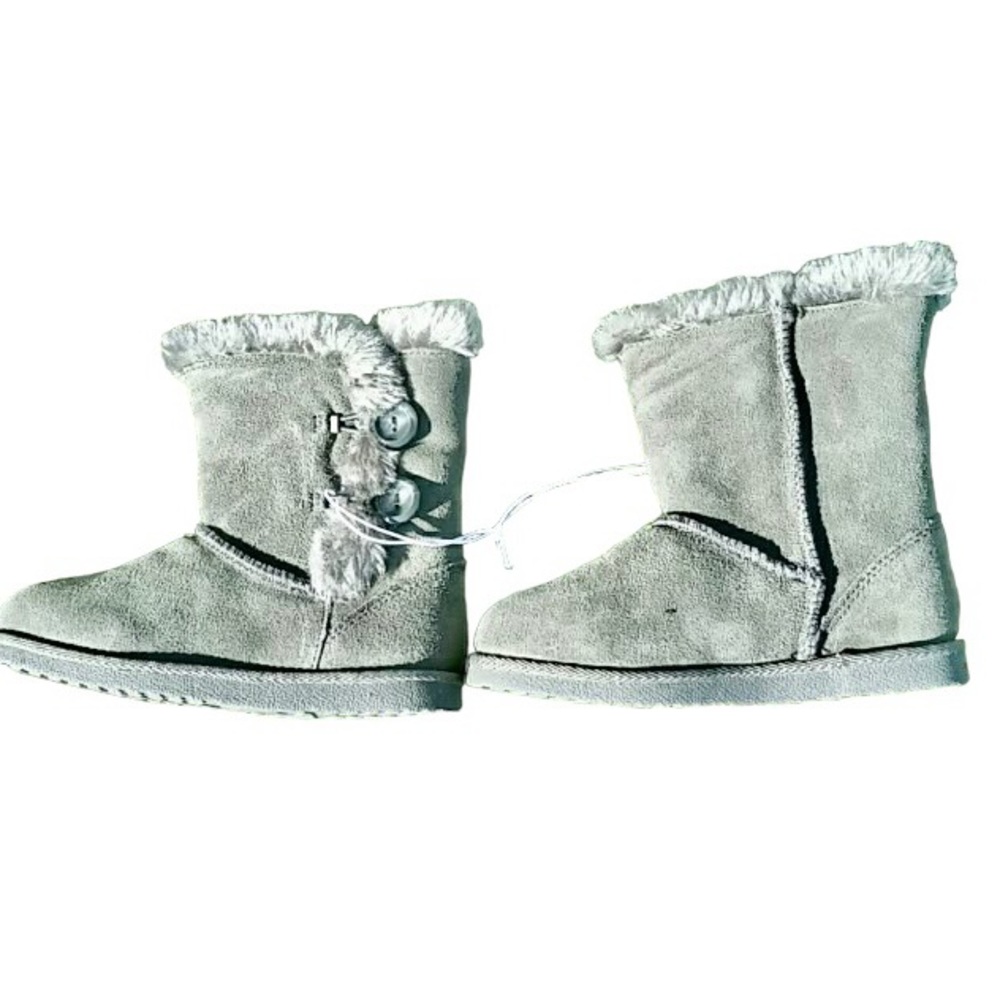 Cherokee Kids 8 Jaye Suede Boots, Winter, Shearling, Gray NEW - Picture 3 of 3